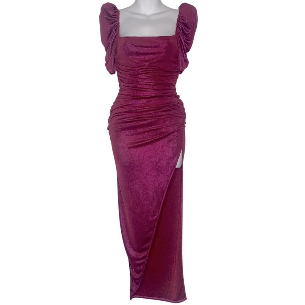 Burgundy Ruched Dress ASTR the Label